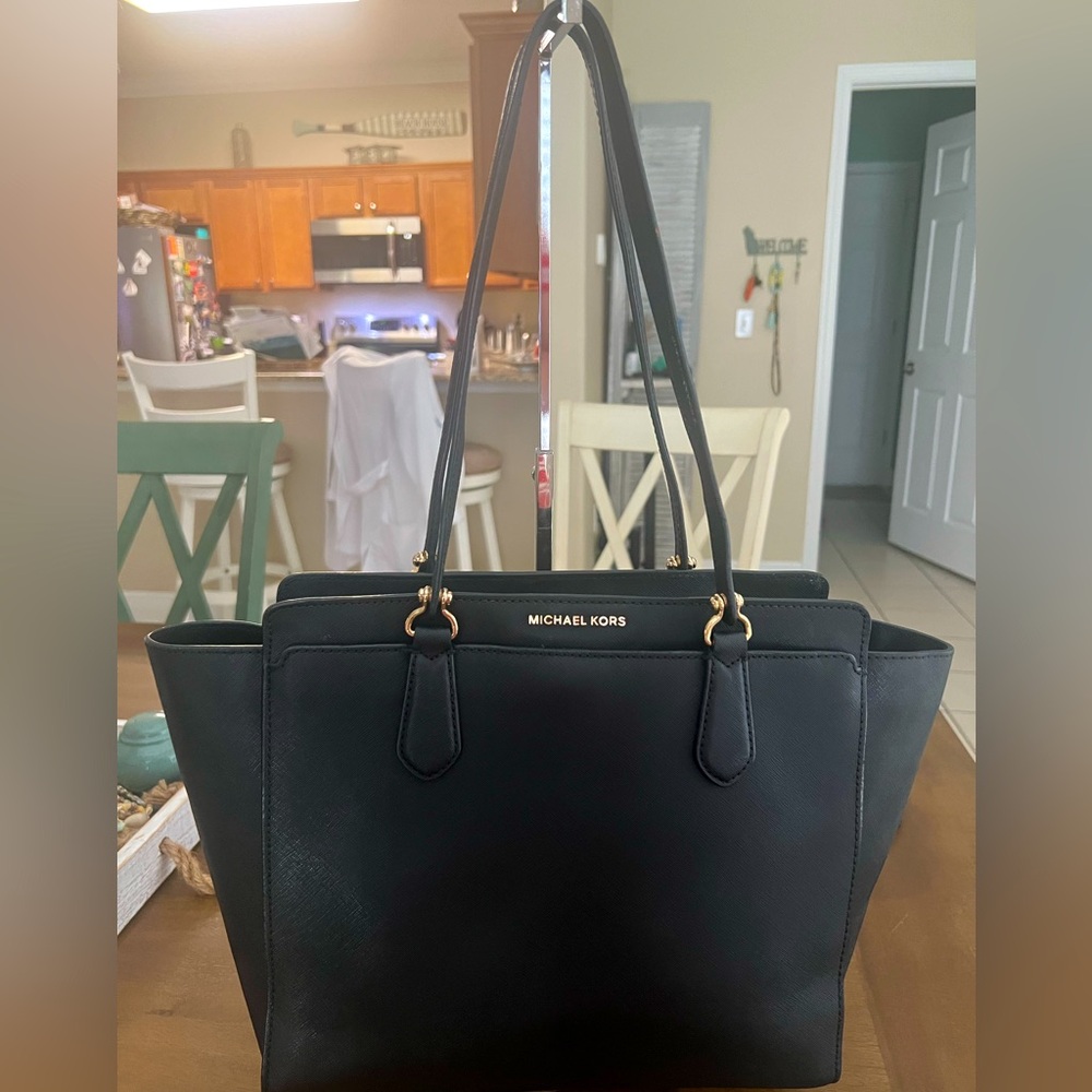 Michael Kors black tote bag